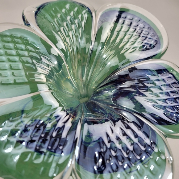 Hand Blown Art Glass Flower Curled Stem - Picture 15 of 16